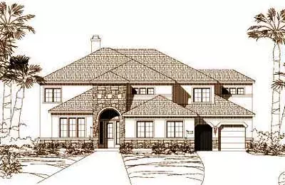 Traditional house plans 19-296 - front exterior, 4,436 sq ft, 6 bed, 4 bath house plans | Monster House Plans