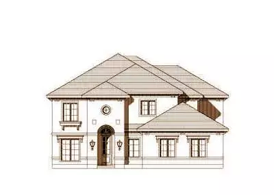 Mediterranean house plans 19-303 - front exterior, 3,115 sq ft, 6 bed, 4 bath house plans | Monster House Plans