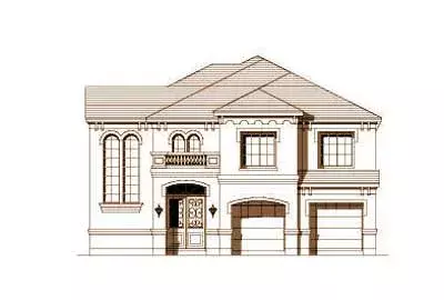 Mediterranean house plans 19-304 - front exterior, 3,611 sq ft, 4 bed, 3 bath house plans | Monster House Plans