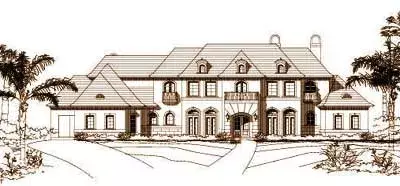 Mediterranean house plans 19-309 - front exterior, 8,164 sq ft, 5 bed, 5 bath house plans | Monster House Plans