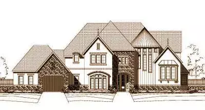Tuscan house plans 19-311 - front exterior, 5,592 sq ft, 4 bed, 4 bath house plans | Monster House Plans