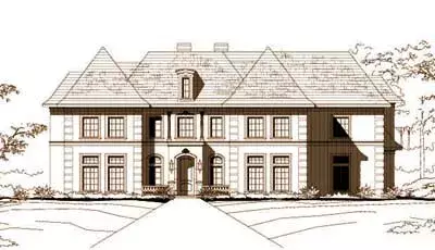 European house plans 19-331 - front exterior, 4,428 sq ft, 4 bed, 3 bath house plans | Monster House Plans