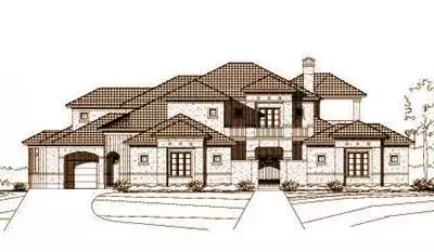 Tuscan house plans 19-333 - front exterior, 5,378 sq ft, 5 bed, 4 bath house plans | Monster House Plans