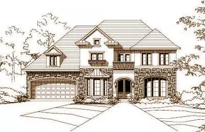 French Country house plans 19-334 - front exterior, 3,725 sq ft, 2 bed, 2 bath house plans | Monster House Plans