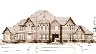 Traditional house plans 19-341 - front exterior, 4,170 sq ft, 4 bed, 4 bath house plans | Monster House Plans