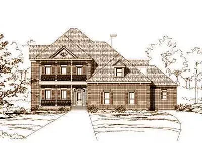 European house plans 19-344 - front exterior, 3,913 sq ft, 4 bed, 3 bath house plans | Monster House Plans