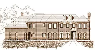 Traditional house plans 19-350 - front exterior, 6,414 sq ft, 4 bed, 4 bath house plans | Monster House Plans