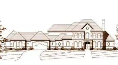Traditional house plans 19-351 - front exterior, 4,714 sq ft, 4 bed, 4 bath house plans | Monster House Plans