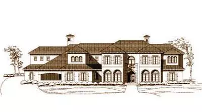 Mediterranean house plans 19-357 - front exterior, 8,552 sq ft, 5 bed, 6 bath house plans | Monster House Plans