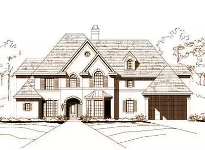Traditional house plans 19-362 - front exterior, 4,706 sq ft, 4 bed, 3 bath house plans | Monster House Plans