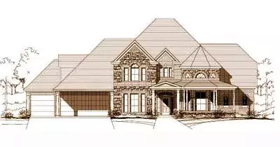 Country house plans 19-366 - front exterior, 5,058 sq ft, 5 bed, 4 bath house plans | Monster House Plans