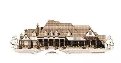 French Country house plans 19-373 - front exterior, 5,690 sq ft, 5 bed, 5 bath house plans | Monster House Plans