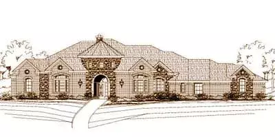 Traditional house plans 19-374 - front exterior, 3,591 sq ft, 4 bed, 2 bath house plans | Monster House Plans