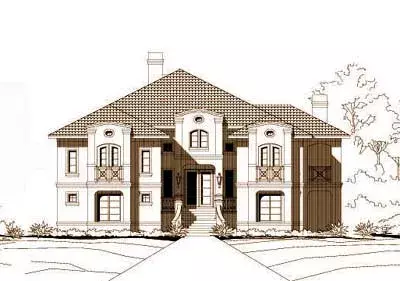 Mediterranean house plans 19-378 - front exterior, 5,191 sq ft, 4 bed, 4 bath house plans | Monster House Plans
