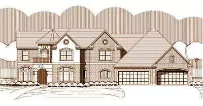 Traditional house plans 19-384 - front exterior, 3,734 sq ft, 4 bed, 3 bath house plans | Monster House Plans