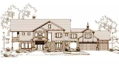 Country house plans 19-401 - front exterior, 3,608 sq ft, 4 bed, 3 bath house plans | Monster House Plans