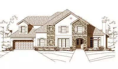 Traditional house plans 19-420 - front exterior, 3,884 sq ft, 4 bed, 4 bath house plans | Monster House Plans