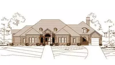Traditional house plans 19-422 - front exterior, 3,854 sq ft, 4 bed, 3 bath house plans | Monster House Plans