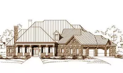 Country house plans 19-427 - front exterior, 4,697 sq ft, 4 bed, 4 bath house plans | Monster House Plans