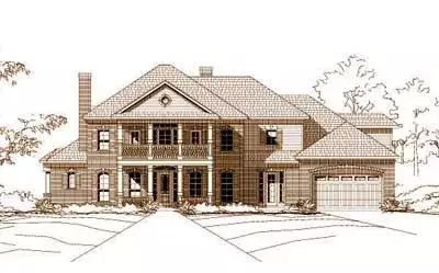 Georgian house plans 19-431 - front exterior, 4,448 sq ft, 4 bed, 4 bath house plans | Monster House Plans