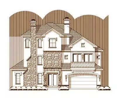 Traditional house plans 19-433 - front exterior, 3,845 sq ft, 3 bed, 3 bath house plans | Monster House Plans