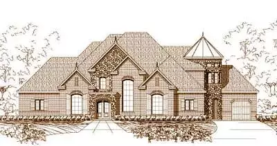 French Country house plans 19-435 - front exterior, 5,126 sq ft, 4 bed, 4 bath house plans | Monster House Plans