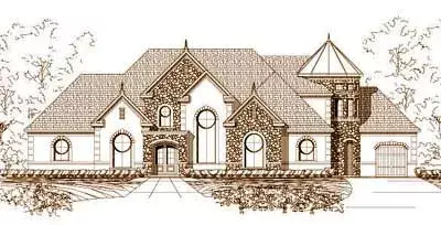 Tuscan house plans 19-436 - front exterior, 5,126 sq ft, 4 bed, 4 bath house plans | Monster House Plans