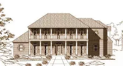 Southern Colonial house plans 19-437 - front exterior, 6,030 sq ft, 4 bed, 4 bath house plans | Monster House Plans