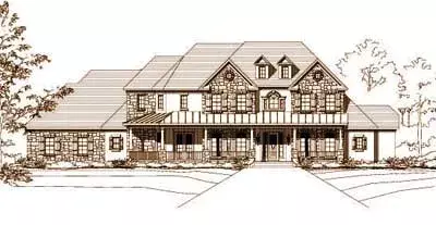 Country house plans 19-438 - front exterior, 4,707 sq ft, 4 bed, 4 bath house plans | Monster House Plans