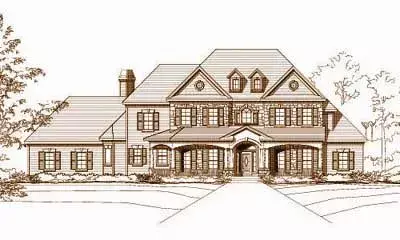 Southern Colonial house plans 19-446 - front exterior, 3,943 sq ft, 4 bed, 3 bath house plans | Monster House Plans