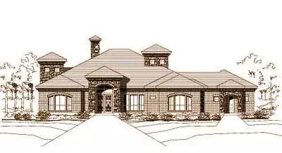 Tuscan house plans 19-449 - front exterior, 3,255 sq ft, 4 bed, 3 bath house plans | Monster House Plans