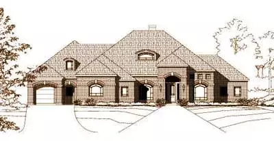 Traditional house plans 19-451 - front exterior, 3,580 sq ft, 4 bed, 3 bath house plans | Monster House Plans