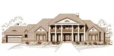 Southern Colonial house plans 19-454 - front exterior, 6,326 sq ft, 4 bed, 4 bath house plans | Monster House Plans