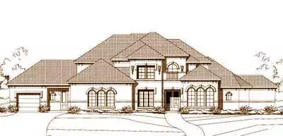 Mediterranean house plans 19-458 - front exterior, 4,701 sq ft, 5 bed, 3 bath house plans | Monster House Plans