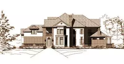 Contemporary house plans 19-467 - front exterior, 7,060 sq ft, 5 bed, 5 bath house plans | Monster House Plans