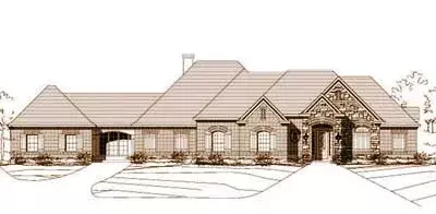French Country house plans 19-468 - front exterior, 3,496 sq ft, 4 bed, 3 bath house plans | Monster House Plans