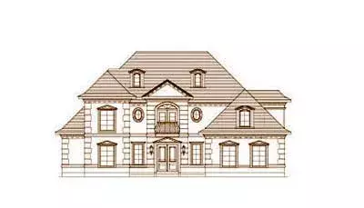 European house plans 19-487 - front exterior, 4,380 sq ft, 4 bed, 3 bath house plans | Monster House Plans