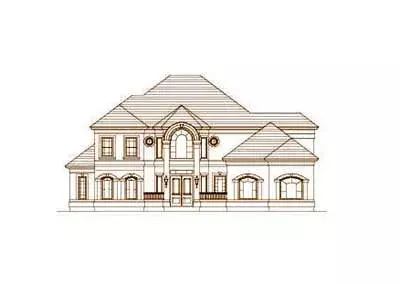 Traditional house plans 19-490 - front exterior, 4,380 sq ft, 4 bed, 3 bath house plans | Monster House Plans