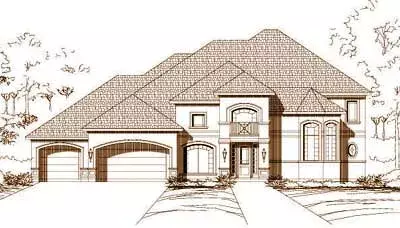 Traditional house plans 19-494 - front exterior, 4,441 sq ft, 5 bed, 3 bath house plans | Monster House Plans