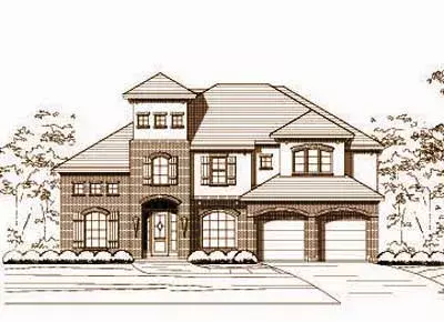 French Country house plans 19-514 - front exterior, 4,144 sq ft, 4 bed, 3 bath house plans | Monster House Plans