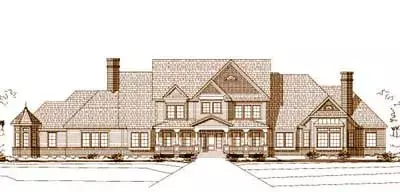 Country house plans 19-517 - front exterior, 5,541 sq ft, 5 bed, 4 bath house plans | Monster House Plans