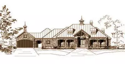 Country house plans 19-518 - front exterior, 4,108 sq ft, 3 bed, 3 bath house plans | Monster House Plans