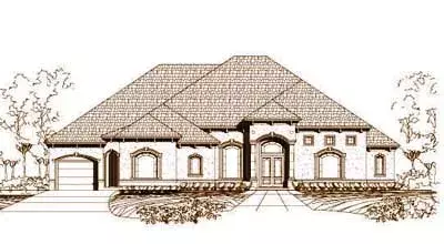 Mediterranean house plans 19-527 - front exterior, 4,187 sq ft, 3 bed, 4 bath house plans | Monster House Plans