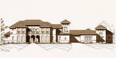 Mediterranean house plans 19-529 - front exterior, 4,789 sq ft, 4 bed, 3 bath house plans | Monster House Plans