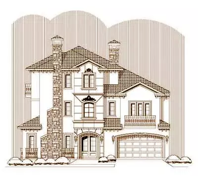 Mediterranean house plans 19-531 - front exterior, 4,273 sq ft, 3 bed, 3 bath house plans | Monster House Plans