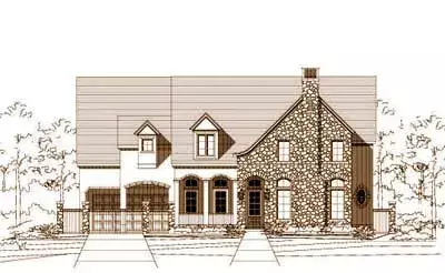French Country house plans 19-534 - front exterior, 5,856 sq ft, 5 bed, 5 bath house plans | Monster House Plans