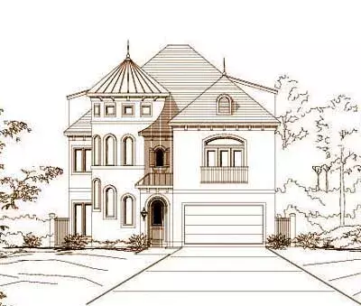Mediterranean house plans 19-538 - front exterior, 4,456 sq ft, 5 bed, 5 bath house plans | Monster House Plans