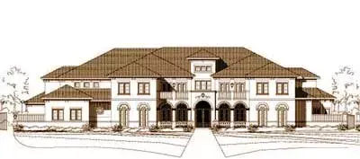 Mediterranean house plans 19-541 - front exterior, 10,560 sq ft, 7 bed, 7 bath house plans | Monster House Plans