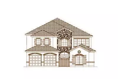 Tuscan house plans 19-555 - front exterior, 3,794 sq ft, 3 bed, 3 bath house plans | Monster House Plans