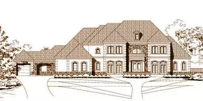 Traditional house plans 19-557 - front exterior, 6,857 sq ft, 5 bed, 5 bath house plans | Monster House Plans